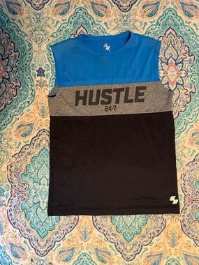 Hustle 24/7 Boy’s Blue, Gray & Black Athletic Tank